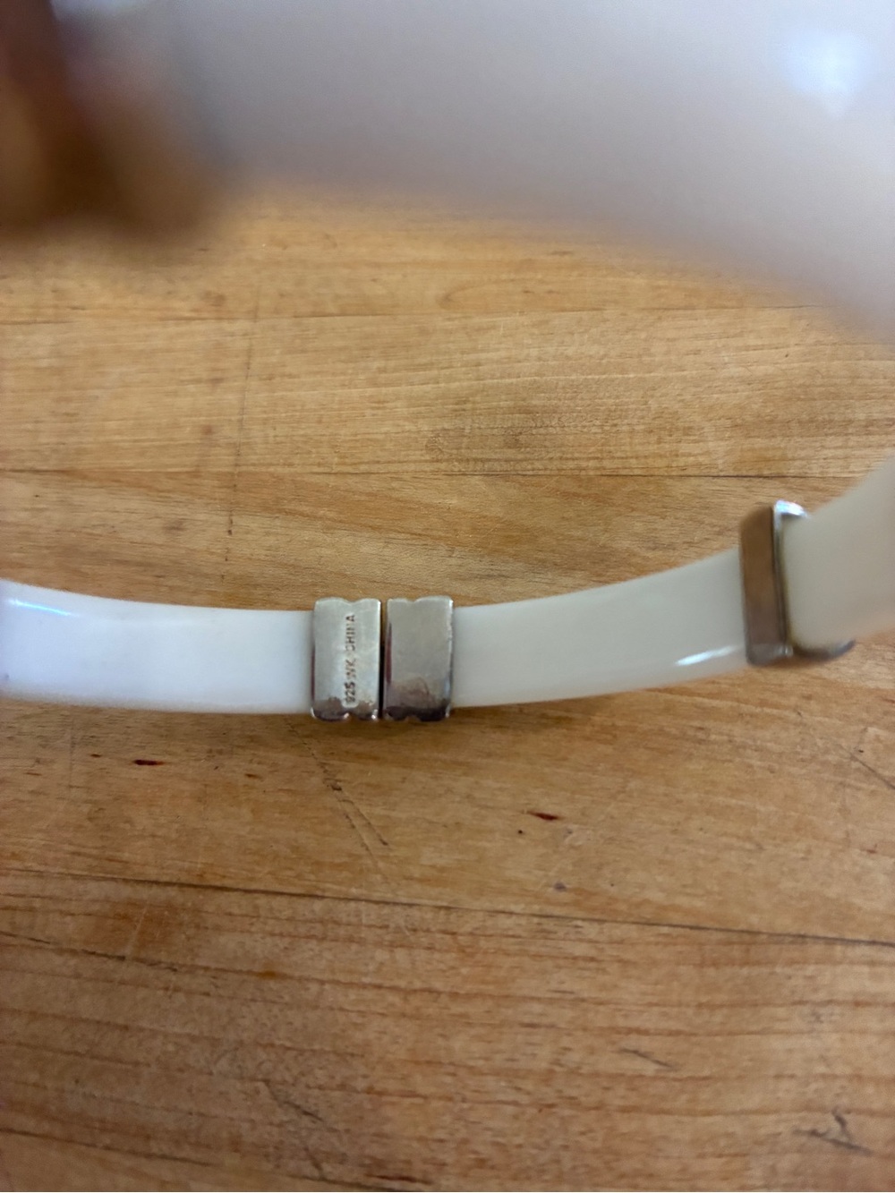 925 WK WHITNEY KELLY White Resin and Sterling Silver 925 Bangle Bracelet - Picture 9 of 12